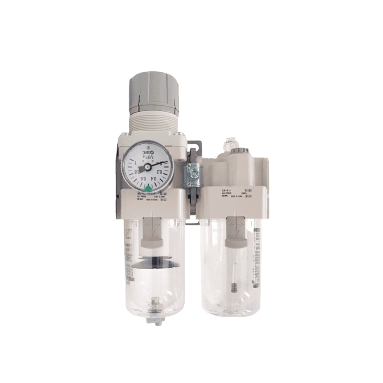 Unidad de Mantenimiento FRL 2 Módulos 5 μm 3/4" NPT Manómetro Vaso Policarbonato - SMC AC40A-N06G-Z-A - 198146