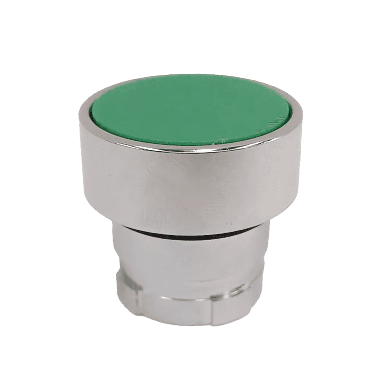 Cabeza de Pulsador Momentáneo Metálico Verde Rasante montaje ø 22 mm - Chint NP2-BA3 - 573886