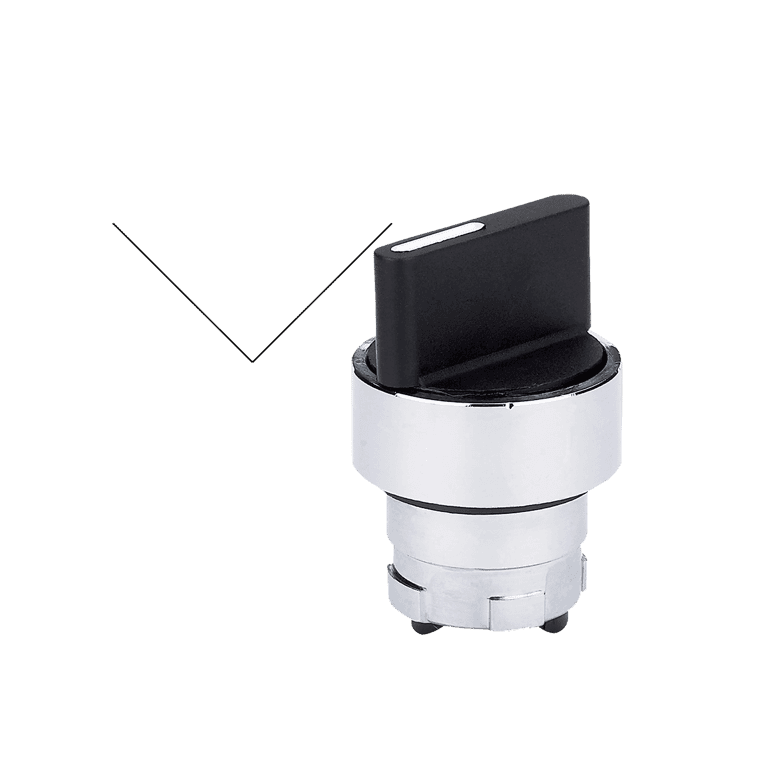 Cabeza de Selector 2 Posiciones Fijas Metálico Maneta Corta Negro montaje ø 22 mm- Chint NP2-BD2 - 575806 