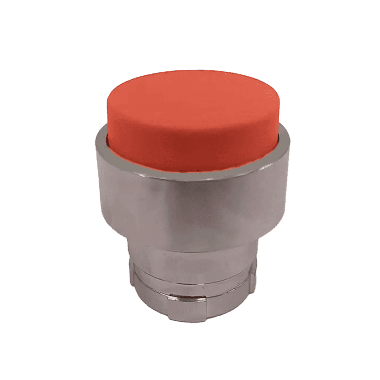 Cabeza de Pulsador Momentáneo Metálico, 1 NC Rojo Saliente montaje  ø 22 mm - Chint NP2-BL42 - 576038 