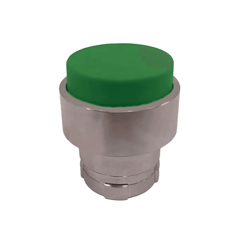 Cabeza de Pulsador Momentáneo Metálico Verde Saliente montaje  ø 22 mm - Chint  NP2-BL3 - 575973 
