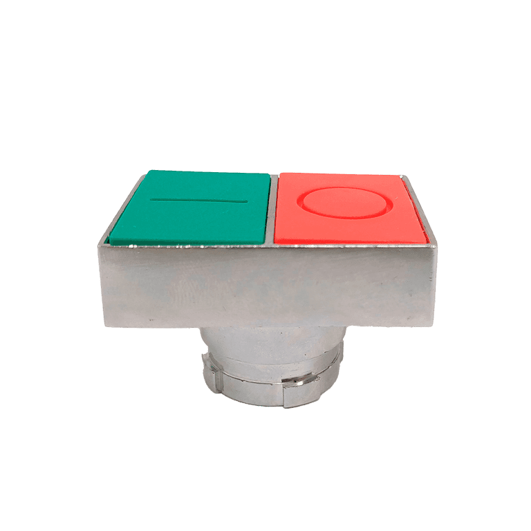Cabeza de Pulsador Doble Momentáneo Metálico Verde/Rojo Rasante, montaje ø 22 mm Chint NP2 -BL832 - 573999 