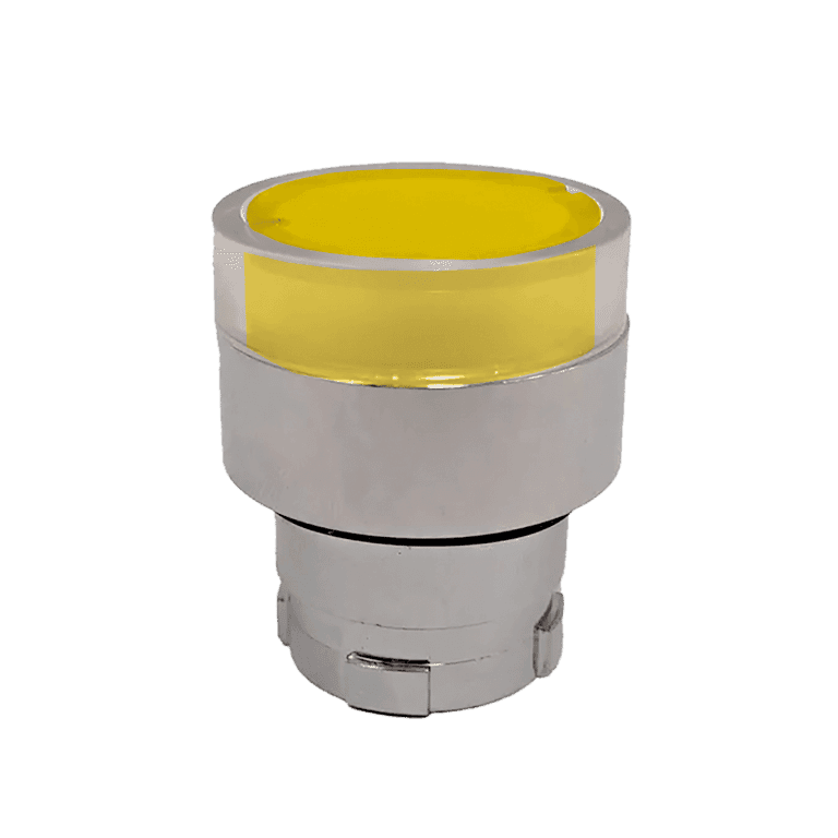 Cabeza de Pulsador Iluminado Momentáneo Metálico Amarillo Rasante montaje ø 22 mm - Chint NP2-BW35 - 575561