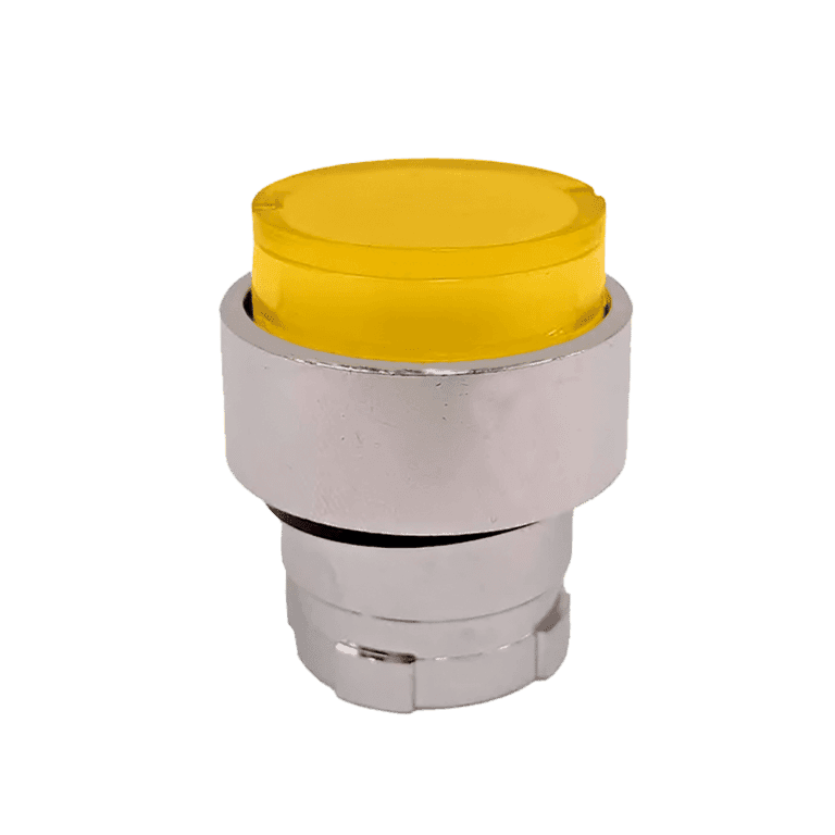 Cabeza de Pulsador Iluminado Momentáneo Metálico Amarillo Saliente montaje ø 22 mm - Chint NP2-BW15 - 575729 