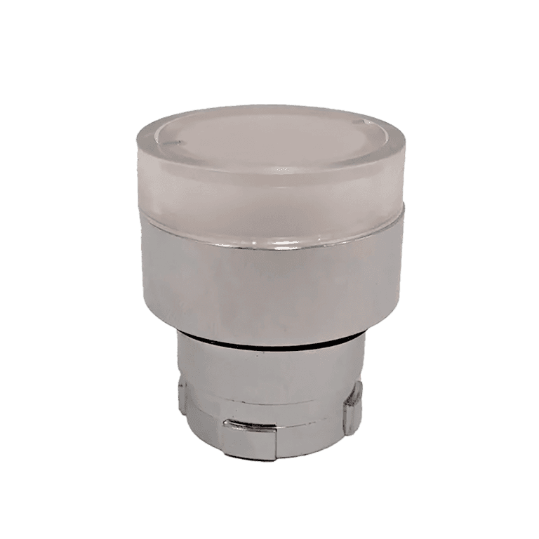 Cabeza de Pulsador Iluminado Momentáneo Metálico Blanco Rasante montaje ø 22 mm - Chint NP2-BW31 - 575662 
