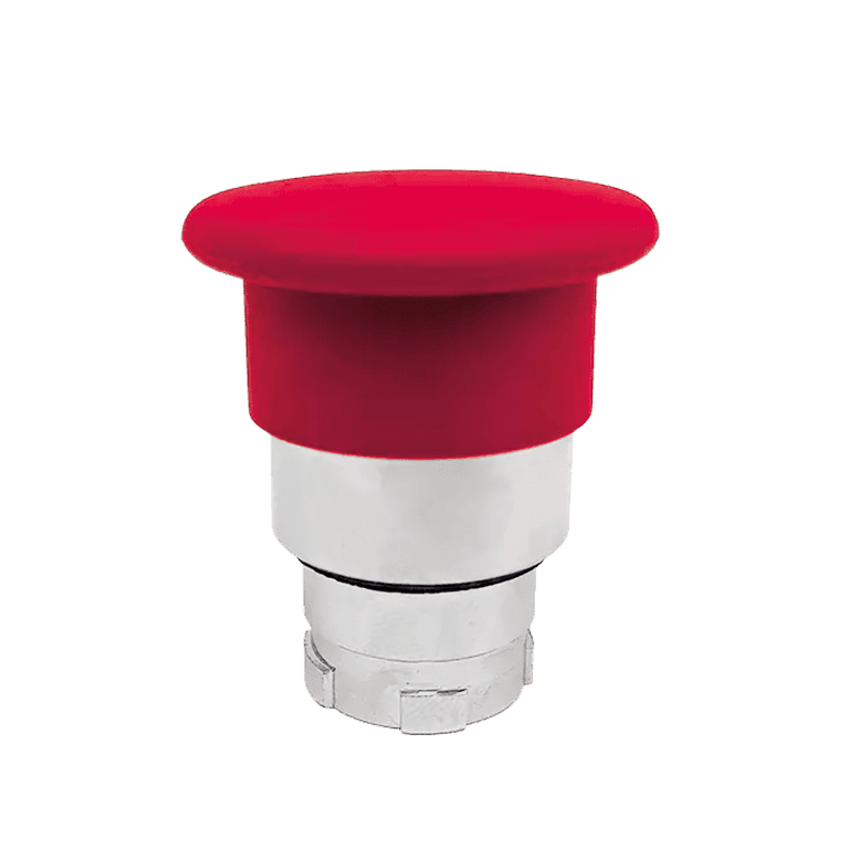 Cabeza de Botón Hongo Momentáneo Metálico Rojo cabeza ø 40 mm, montaje ø 22 mm, NP2 metálico - Chint NP2-BC4 - 575800