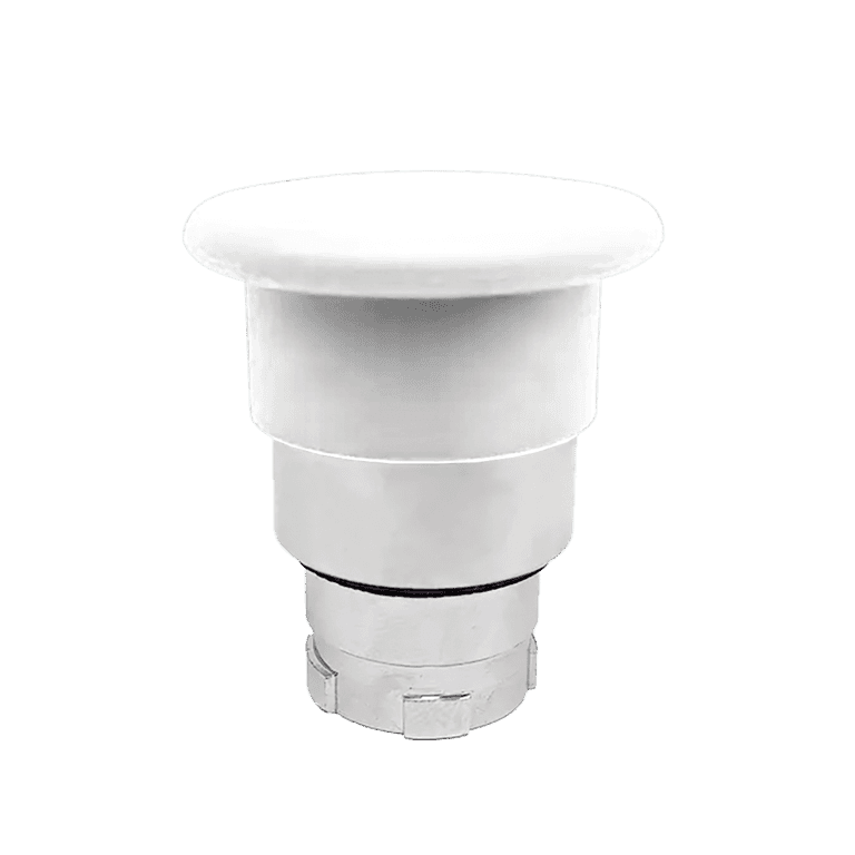 Cabeza de Botón Hongo Momentáneo Metálico Blanco cabeza ø 40 mm, montaje ø 22 mm, NP2 metálico - Chint NP2-BC1 - 575794