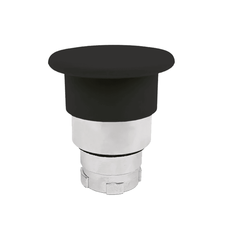 Cabeza de Botón Hongo Momentáneo Metálico Negro cabeza ø 40 mm, montaje ø 22 mm, NP2 metálico - Chint NP2-BC2 - 575796