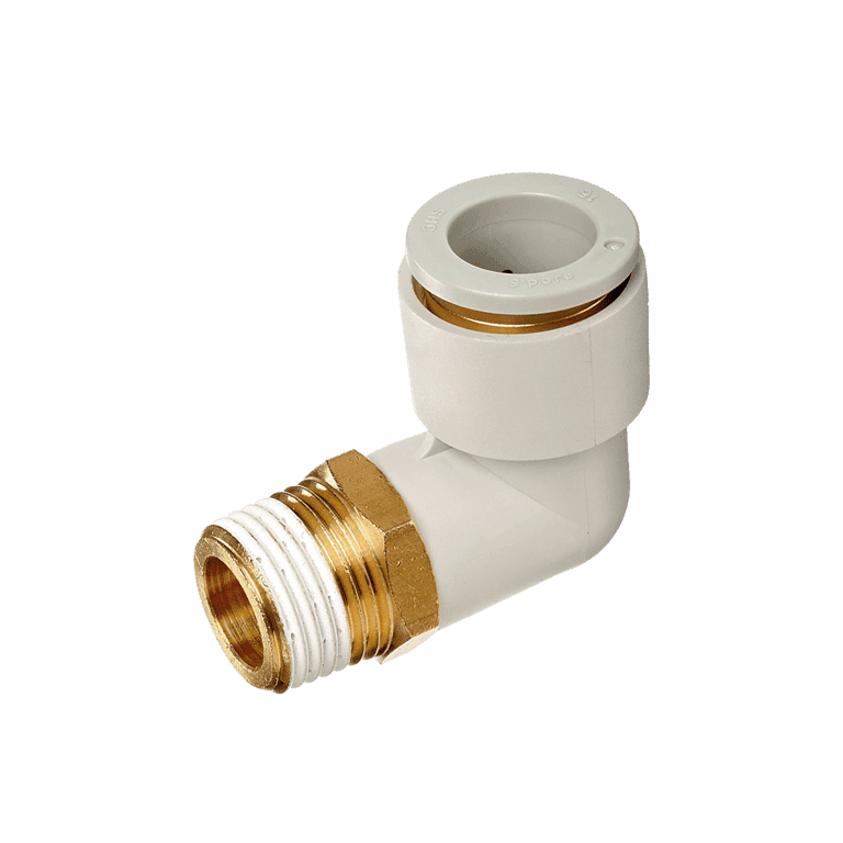 Conector Neumático Rápido Codo Manguera 6 mm x RC  1/8" Macho, Plástico - SMC KQ2L06-01AS - 195345
