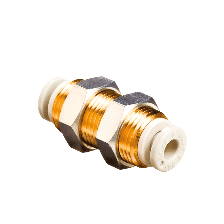 Conector Neumático Rápido Pasamuro Recto Manguera 6 mm x Rápido Manguera 6 mm , Latón - SMC KQ2E06-00A  -195111