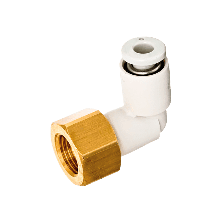 Conector Neumático Rápido Codo Manguera 8 mm x RC 1/8" Hembra, Plástico - SMC KQ2LF08-01A - 195443