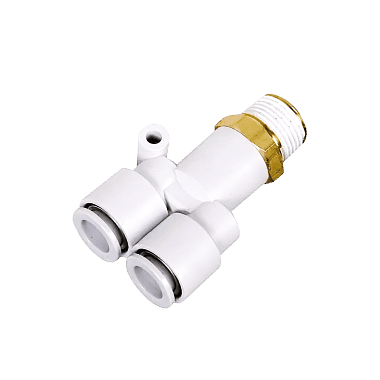 Conector Neumático Rápido Y Manguera 6 mm x RC 1/8" Macho, Plástico - SMC KQ2U06-01AS - 195586