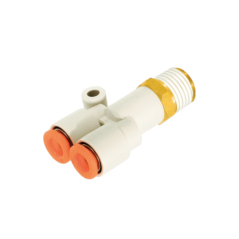 Conector Neumático Rápido Y Manguera 3/8" x NPT 3/8" Macho, Plástico - SMC KQ2U11-36AS - 210750