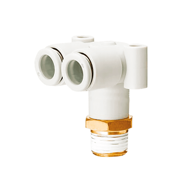 Conector Neumático Rápido Codo Doble Manguera 6 mm x RC 1/8" Macho, Plástico - SMC KQ2LU06-01S - 025997