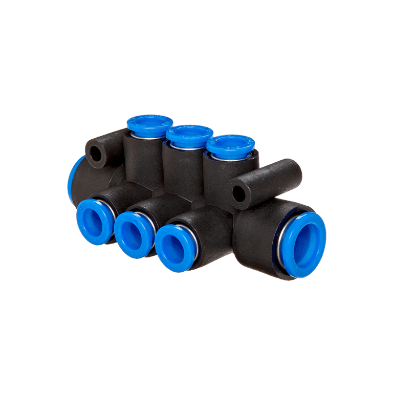 Manifold Multiconector de 8 mm, 6 Derivaciones 4 mm - KM11-04-08-6  -002565