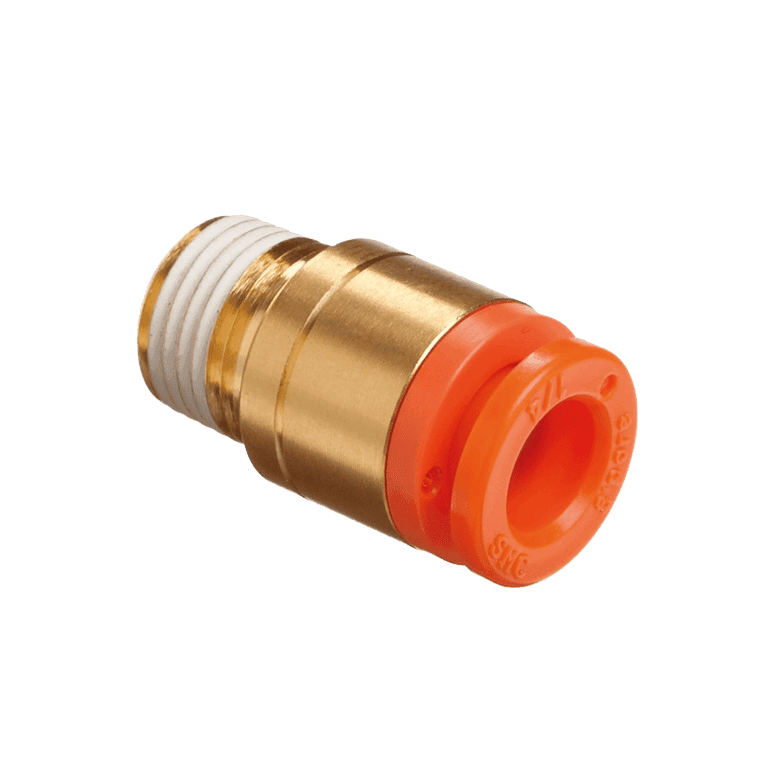 Conector Neumático Rápido Recto Manguera 1/4" x NPT 1/8" Macho, Plástico - SMC KQ2S07-34AS - 195477