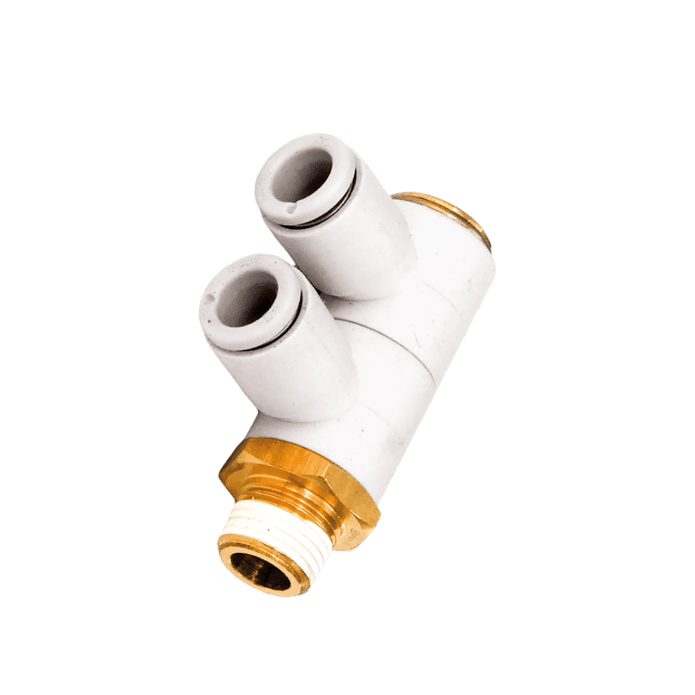 Conector Neumático Rápido Codo Doble Manguera 8 mm x RC 1/4" Macho, Plástico - SMC KQ2VD08-02AS - 195623