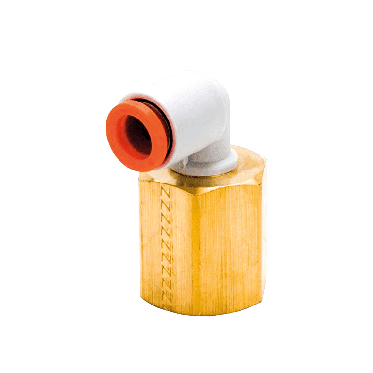 Conector Neumático Rápido Codo Manguera 1/4" x NPT 1/4" Hembra, Plástico - SMC KQ2LF07-35A - 195442