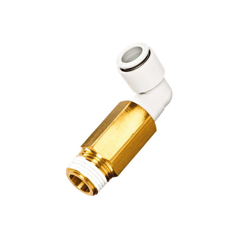 Conector Neumático Rápido Codo Extendido Manguera 6 mm x RC 1/8" Macho, Plástico - SMC KQ2W06-01AS - 195641