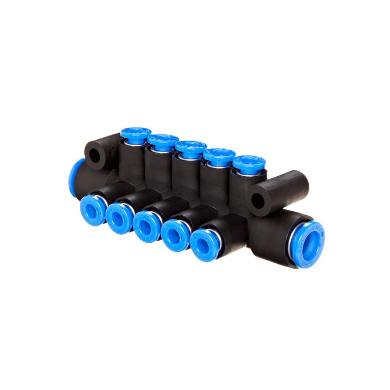 Manifold Multiconector 10 mm, 10 Derivaciones 6 mm - SMC KM11-06-10-10 - 005244