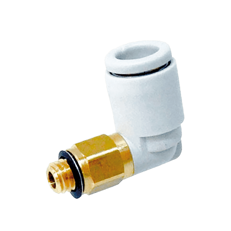 Conector Neumático Rápido Codo Manguera 4 mm x M3 Macho, Plástico - SMC KQ2L04-M3G - 195335