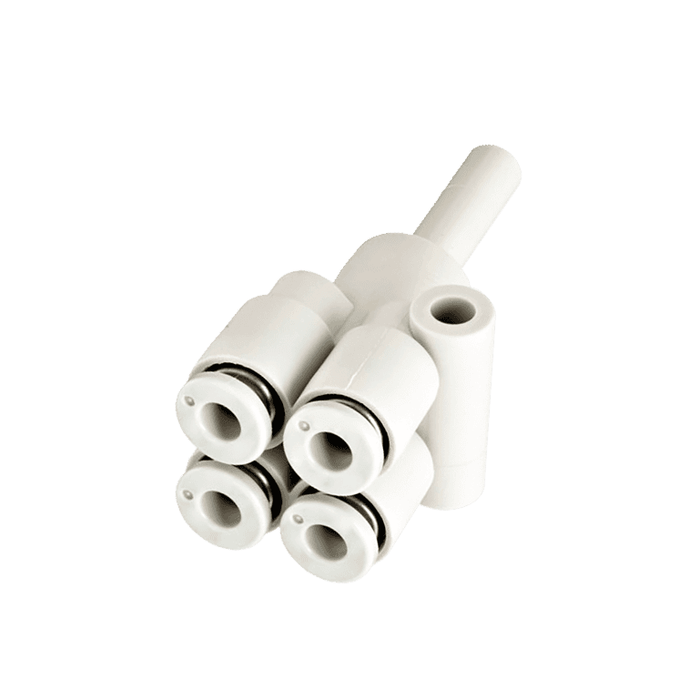 Conector Neumático Rápido Codo Cuádruple Y Manguera 4 mm x Manguera 6 mm Plástico - SMC KQ2XD04-06A - 214931 