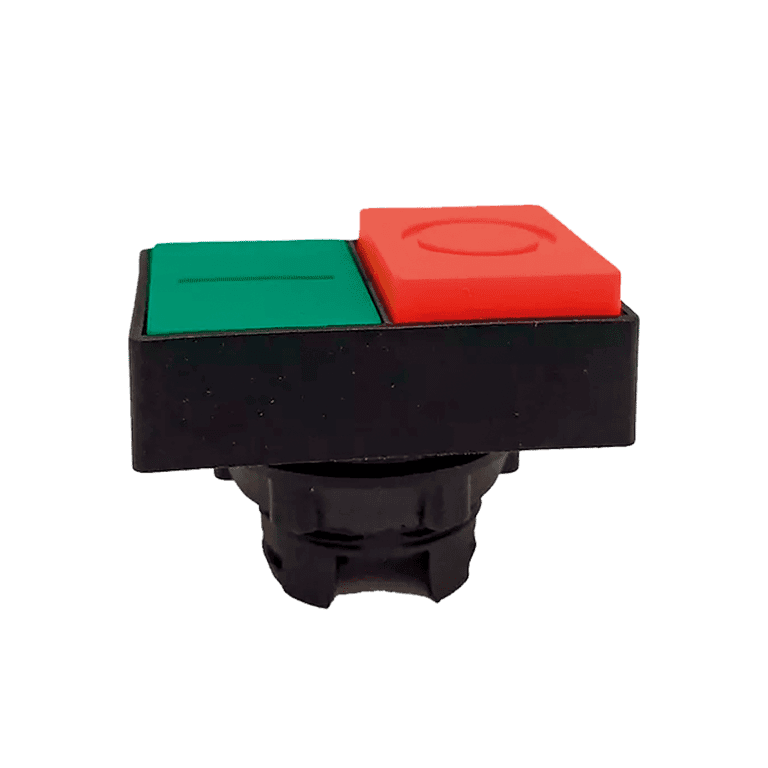 Cabeza Para Pulsador Doble Momentáneo Plástico Verde Rasante, Rojo Saliente, montaje ø 22 mm Chint - NP2-EL842 - 574204