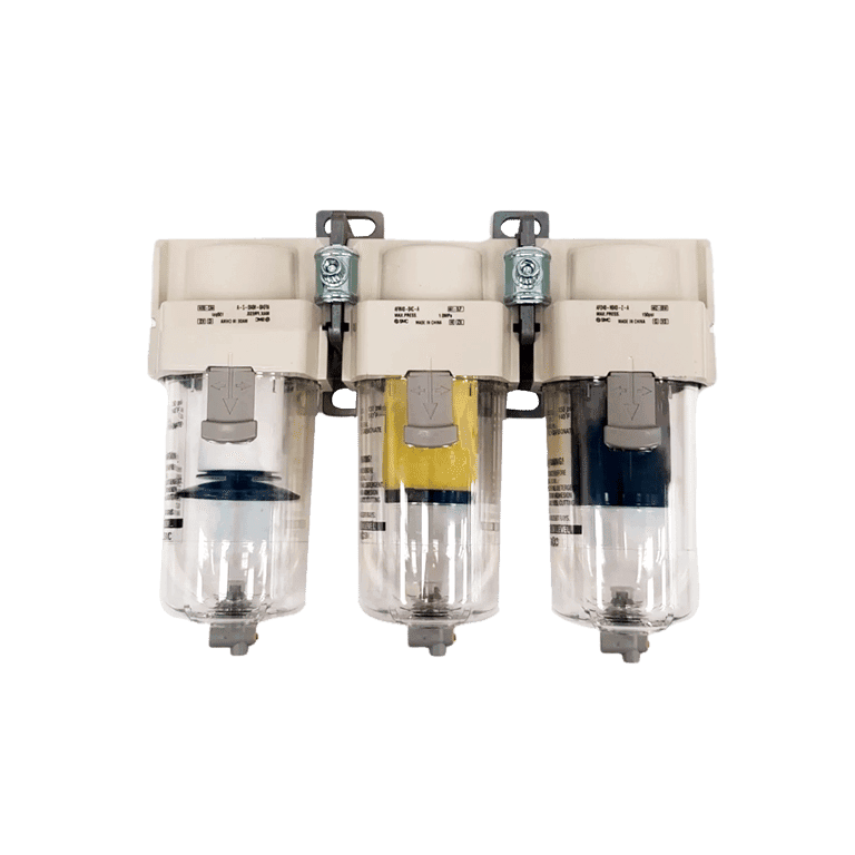 KIT Tren de Filtros 3 Módulos 5 μm + 0.3 μm + 0.01 μm 1/4" NPT  Vaso Policarbonato - SMC AF-AFM-AFD-20-N02