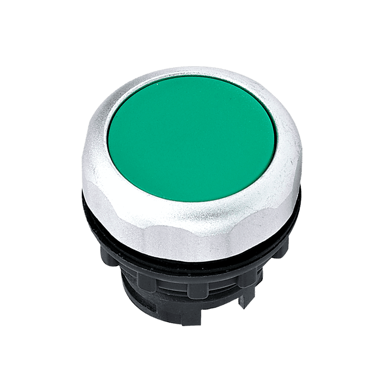 Botón Pulsador Rasante Color Verde, montaje ø 22 mm, NP8 Plástico - Chint NP8-BN Green - 578971