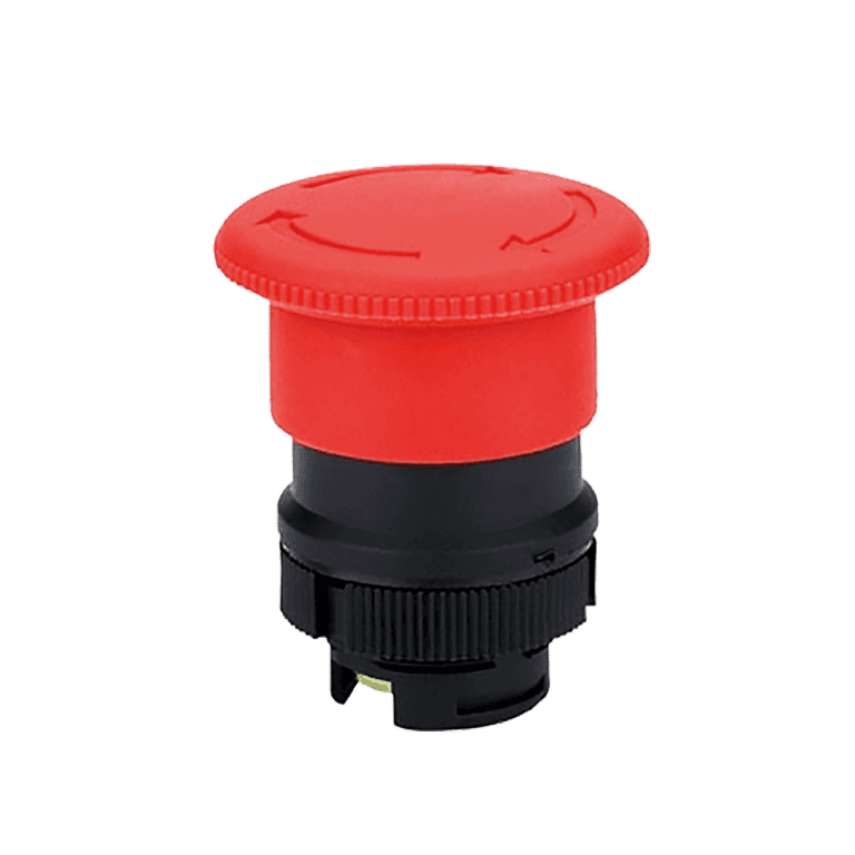 Cabeza de Botón Hongo Paro de Emergencia Girar para Liberar Plástico Rojo cabeza ø 60 mm, montaje ø 22 mm, NP2 - Chint - NP2-ES64 - 575943