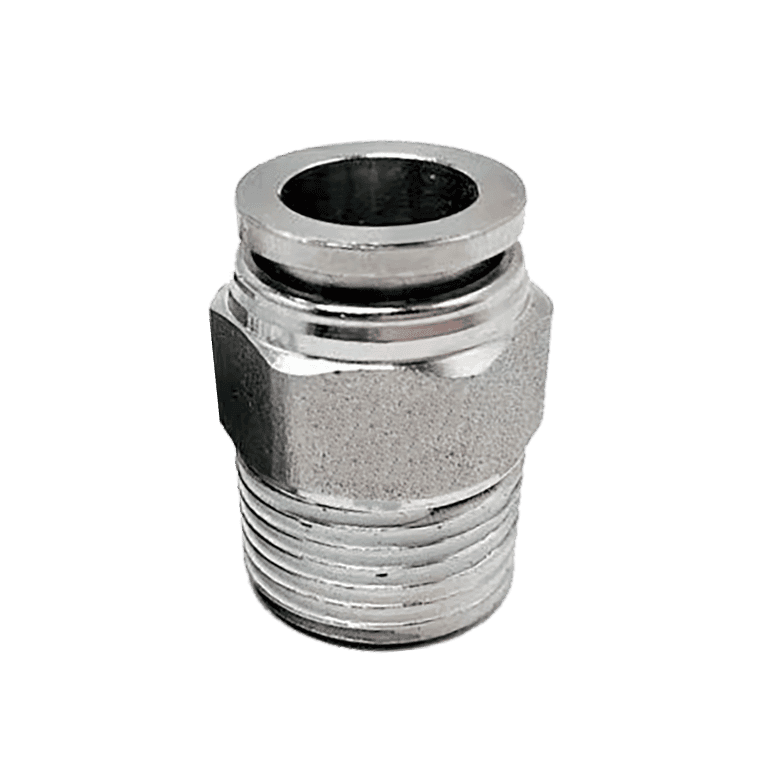 Conector Neumático Rápido Recto Manguera 12 mm x RC 1/4" Macho, Acero Inoxidable - SMC KQG2H12-02S - 181759