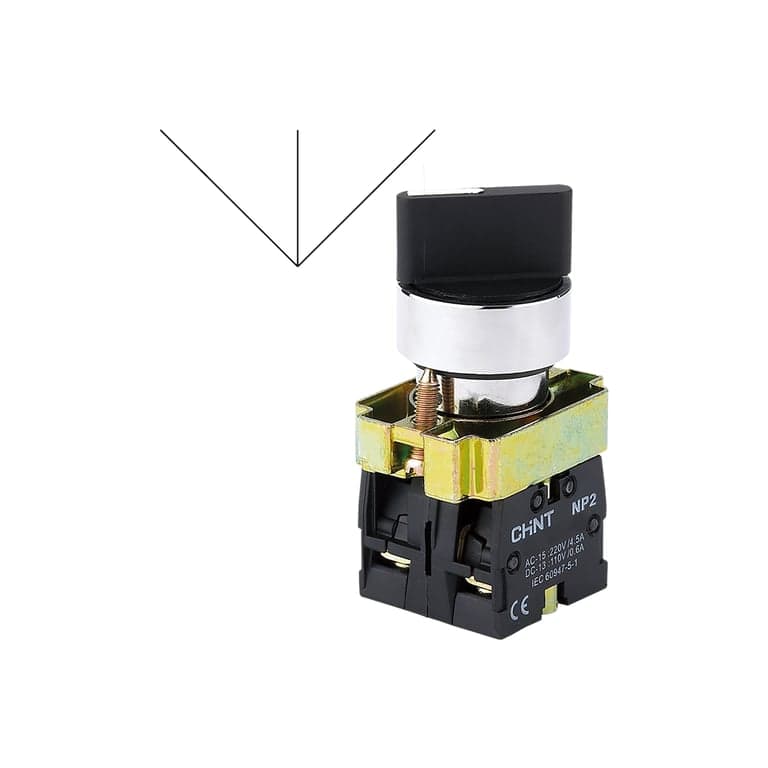 Selector 3 posiciones fijas 2 NO Color Negro montaje ø 22 mm - Chint NP2-BD31 - 575419 