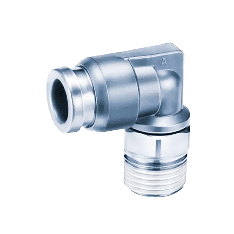 Conector Neumático Rápido Codo Manguera 10 mm x RC 3/8" Macho, Latón - SMC KQB2L10-03S - 165482
