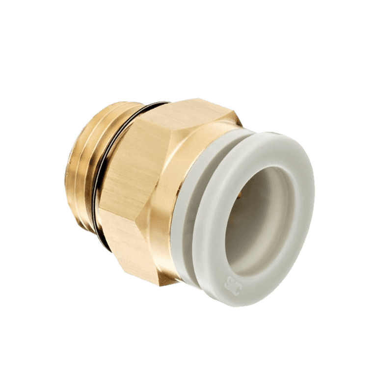 Conector Neumático Rápido Recto Manguera 16 mm x Uni (PT, RC, NPT, G, BSP) 3/8" Macho, Plástico - SMC - KQ2H16-U03A - 195309