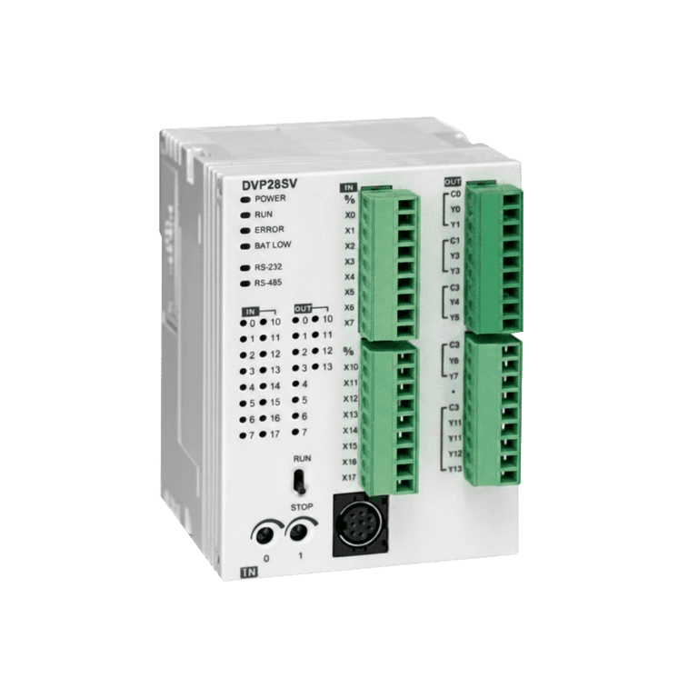 Controlador Lógico Programable PLC 24 VCD, 16 DI, 12 DO (Relevador), RS232 & RS485 - Delta DVP28SV11R2