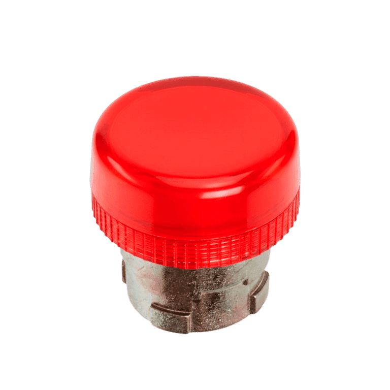 Cabeza de Piloto Luminoso Metálico Rojo montaje ø 22 mm, IP40 - Chint - NP2-BV/4 - 575632