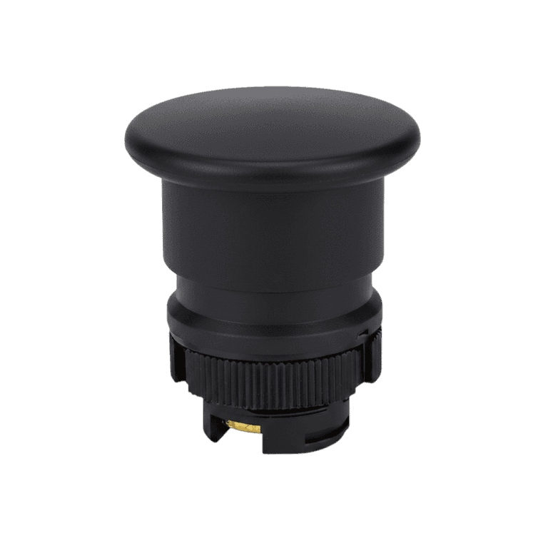 Cabeza de Botón Hongo Plástico Negro cabeza ø 40 mm, montaje ø 22 mm, NP2 - Chint - NP2-EC2 - 574573