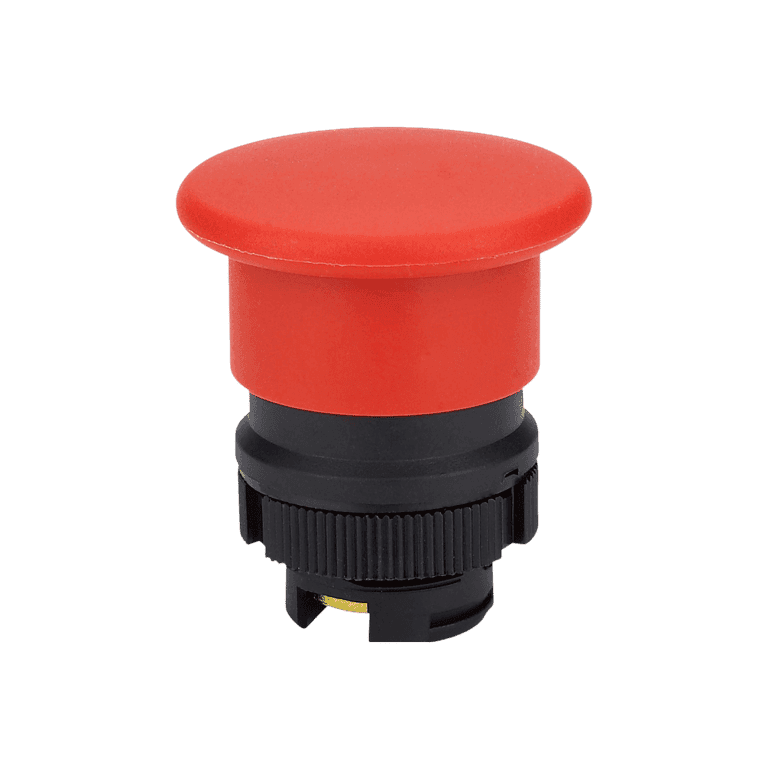 Cabeza de Botón Hongo Plástico Rojo cabeza ø 40 mm, montaje ø 22 mm, NP2 - Chint - NP2-EC4 - 574572