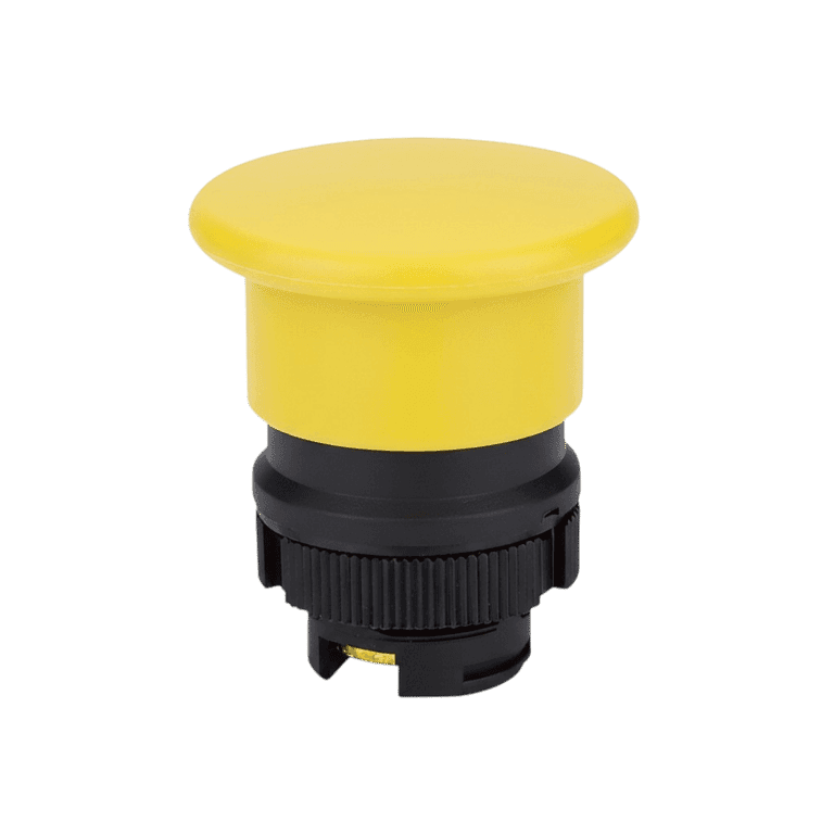 Cabeza de Botón Hongo Plástico Amarillo cabeza ø 40 mm, montaje ø 22 mm, NP2 - Chint - NP2-EC5 - 575898