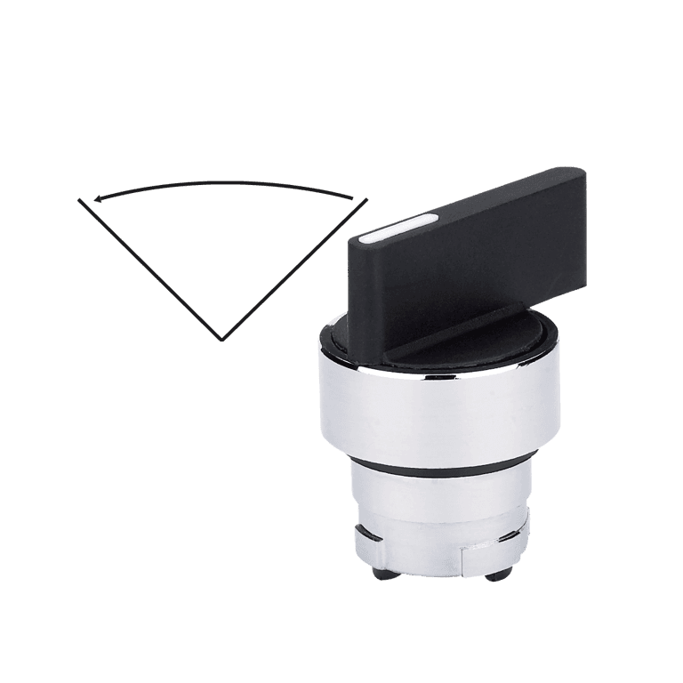 Cabeza de Selector 2 Posiciones con Retorno Metálico Maneta Larga Negro montaje ø 22 mm- CHINT NP2-BJ4 - 575837 