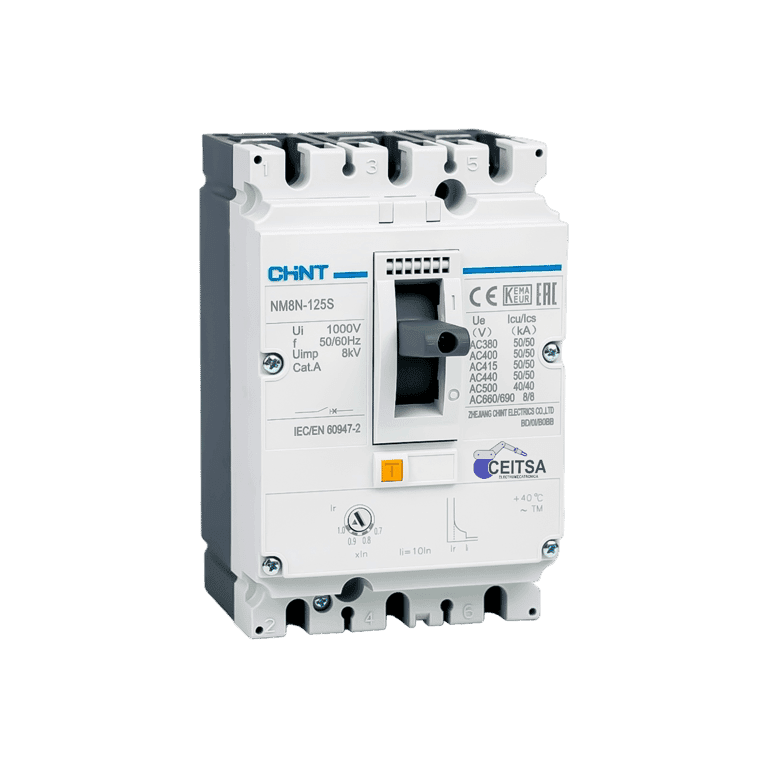 Interruptor Termomagnético Caja Moldeada 2 Polos 16 Amperes Marco 125 - Chint G NM8N-125C TM 16 2P - 271521