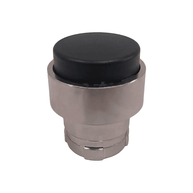 Cabeza de Pulsador Momentáneo Metálico Negro Saliente montaje  ø 22 mm - Chint NP2-BL2 - 575977 