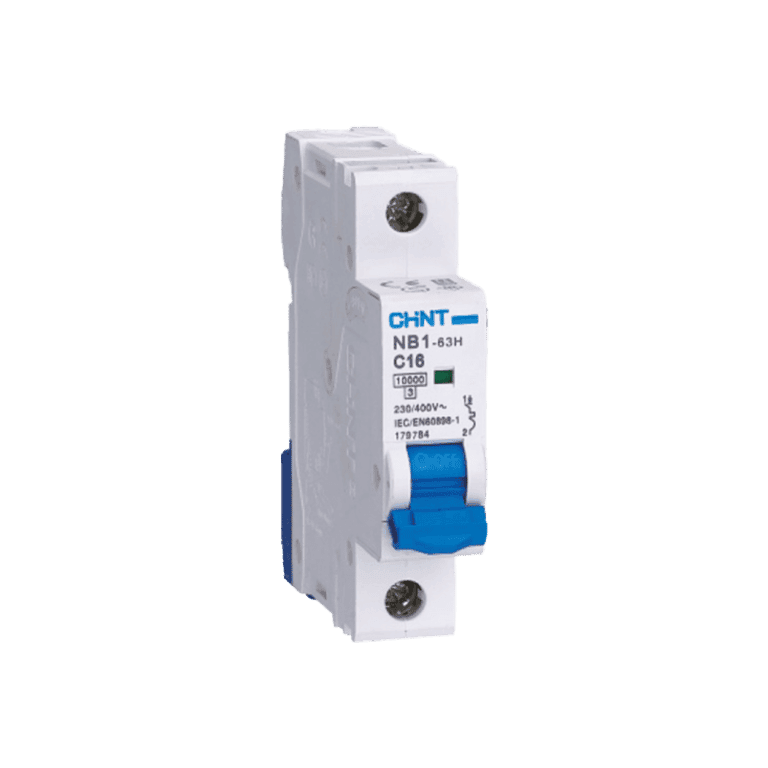 Interruptor Termomagnético Riel Din 3 Polos 16 Amperes 230 ~ 415 VCA Curva C 10 kA 3P 16A - Chint NB1-63H 3P C16 10kA DB - 179868