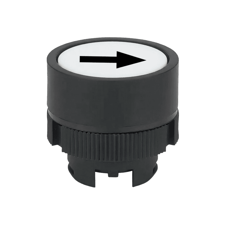 Cabeza de Pulsador Momentáneo Metálico Blanco con Flecha Rasante, montaje ø 22 mm, NP2 - Chint - NP2-BA134 - 575971